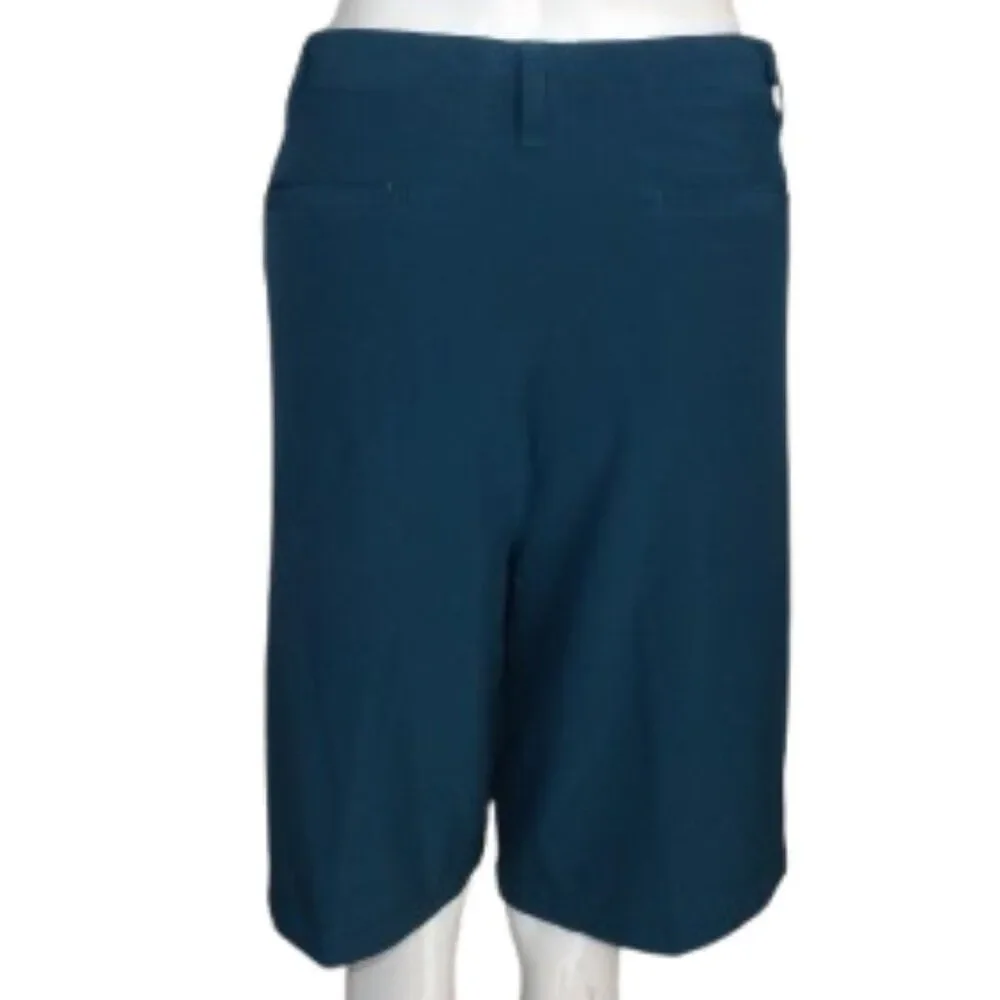 ADIDAS Shorts, 40, Dark Teal, Stretchy, Bermuda, Zipper, 4 Pockets, Blue Green